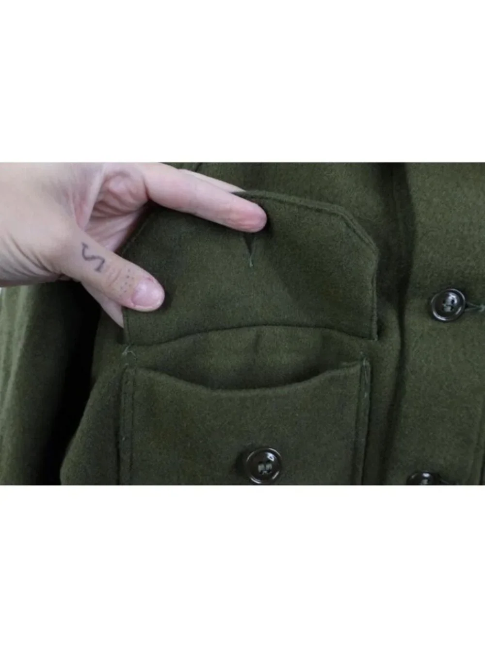Deadstock Unissued 50s Korean War Mens Small OG108 Wool Nylon Field Button Shirt